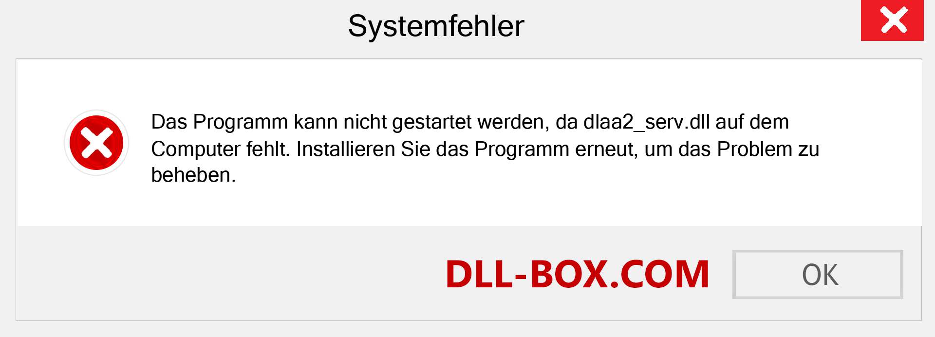 dlaa2_serv.dll-Datei fehlt?. Download für Windows 7, 8, 10 - Fix dlaa2_serv dll Missing Error unter Windows, Fotos, Bildern